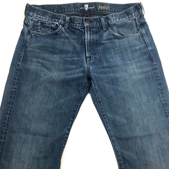 7 For All Mankind Bootcut Frayed Hem Jeans 36X33 - Picture 5 of 14